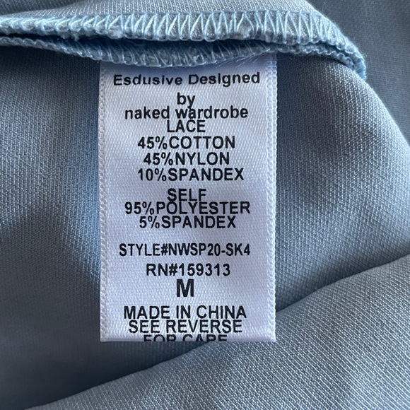 New Naked Wardrobe Women Blue High Mini Skirt Size Medium - Picture 10 of 11